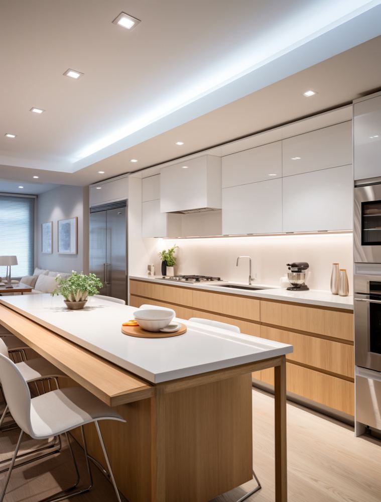 Remodelación moderna de cocina con gabinetes a medida en Philadelphia, PA
